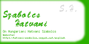 szabolcs hatvani business card